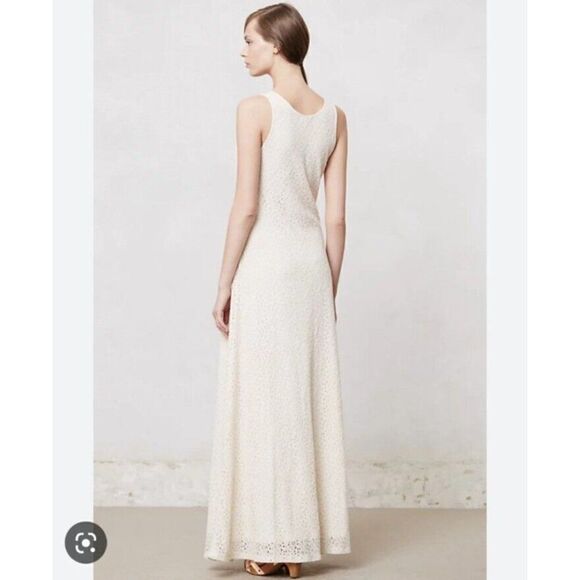 Anthropologie Piper Gore Maxi Carris Dress Cream Lace Sleeveless Size Small - Picture 2 of 12